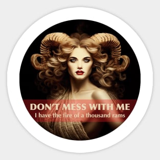 Design for Aries with Funny Quotation_1 Sticker